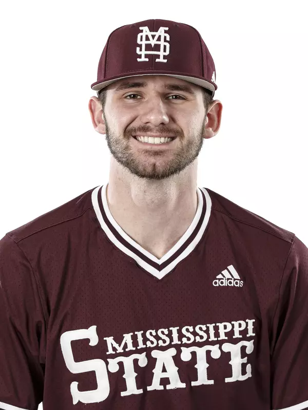 STARKVILLE, MS - January 17, 2019 - Mississippi State Pitcher Ethan Small (#44) headshot taken at Mississippi State University in Starkville, MS. Photo By Kelly Donoho