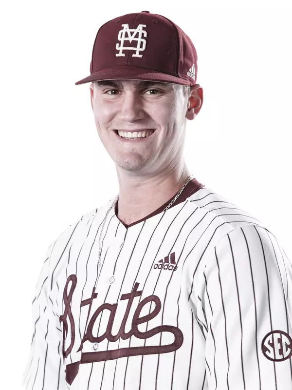 STARKVILLE, MS - October 22, 2019 - Mississippi State Pitcher Brandon Smith (#7) headshot taken at the Holliman Athletic Center at Mississippi State University in Starkville, MS. Photo By Aaron Cornia