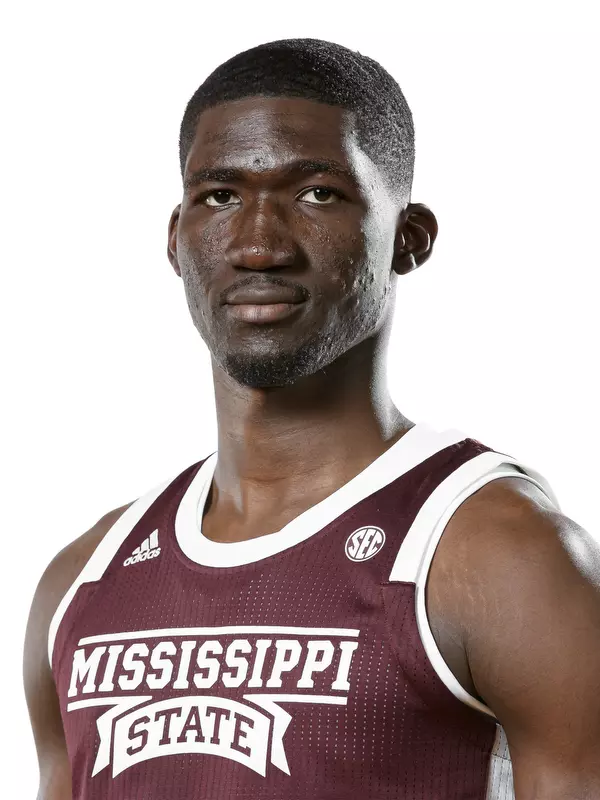 STARKVILLE, MS - October 10, 2019 - Mississippi State Forward Abdul Ado (#24) headshot taken at the Humphrey Coliseum at Mississippi State University in Starkville, MS. Photo By Aaron Cornia