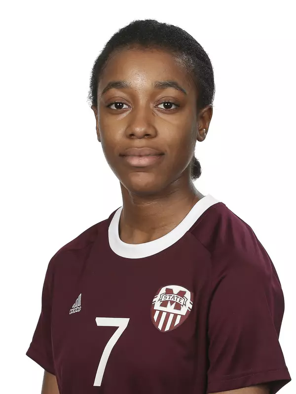STARKVILLE, MS - August 02, 2019 - Mississippi State Forward Onyi Echegini (#7) headshot taken at Mississippi State University in Starkville, MS. Photo By Aaron Cornia