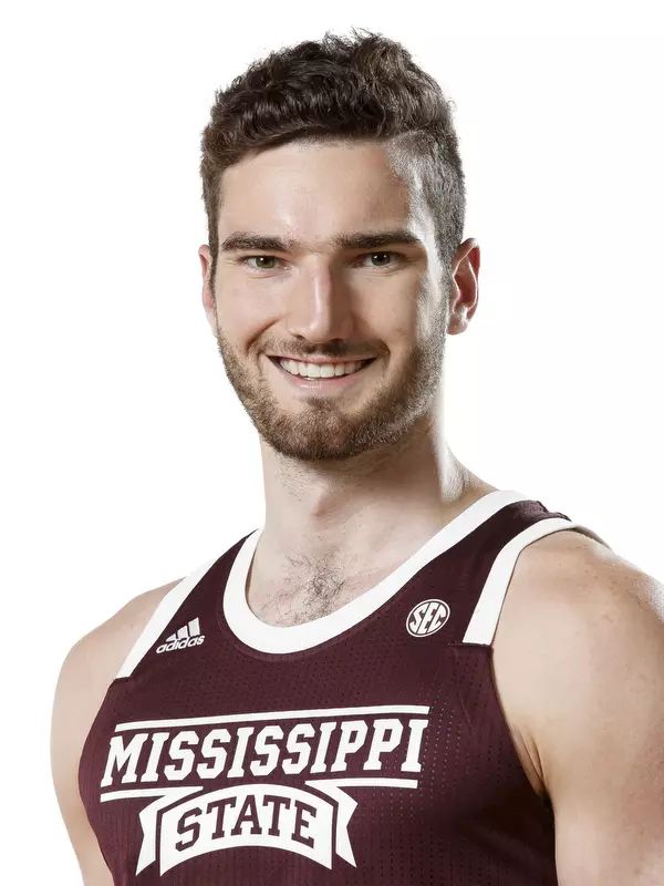 STARKVILLE, MS - October 10, 2019 - Mississippi State Forward Andrew Junkin (#30) headshot taken at the Humphrey Coliseum at Mississippi State University in Starkville, MS. Photo By Aaron Cornia