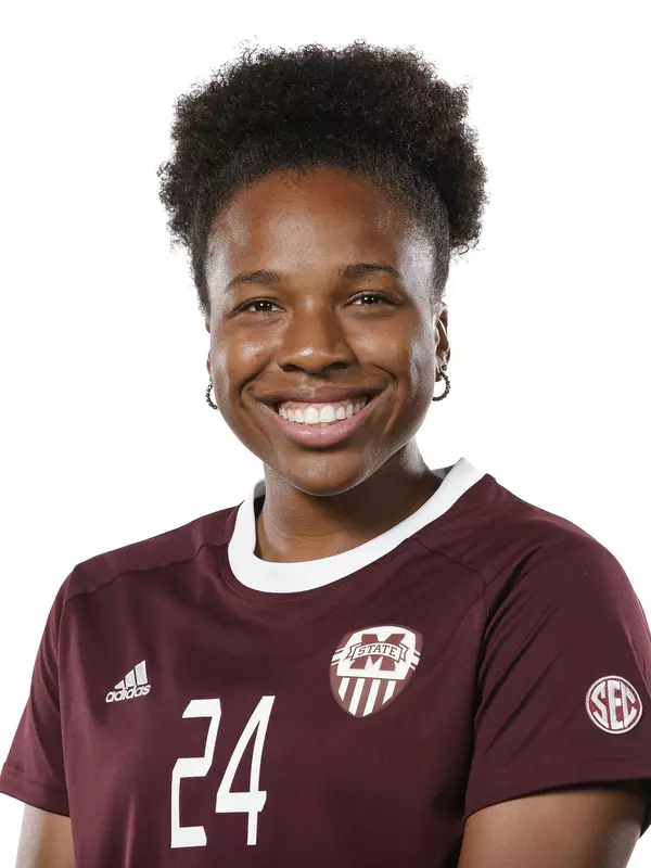 STARKVILLE, MS - July 12, 2019 - Mississippi State Defenseman Kristen Malebranche (#24) headshot taken at Mississippi State University in Starkville, MS. Photo By Aaron Cornia