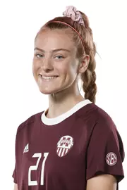 STARKVILLE, MS - July 12, 2019 - Mississippi State Midfielder Megan Mielke (#21) headshot taken at Mississippi State University in Starkville, MS. Photo By Aaron Cornia