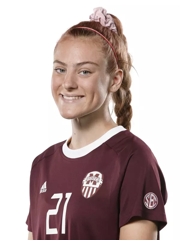 STARKVILLE, MS - July 12, 2019 - Mississippi State Midfielder Megan Mielke (#21) headshot taken at Mississippi State University in Starkville, MS. Photo By Aaron Cornia