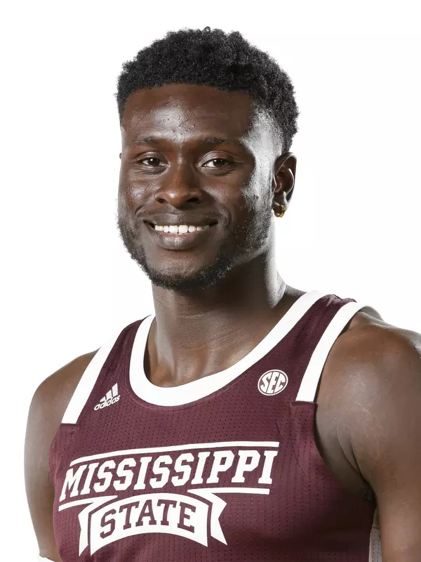 STARKVILLE, MS - October 10, 2019 - Mississippi State Forward Prince Oduro (#15) headshot taken at the Humphrey Coliseum at Mississippi State University in Starkville, MS. Photo By Aaron Cornia
