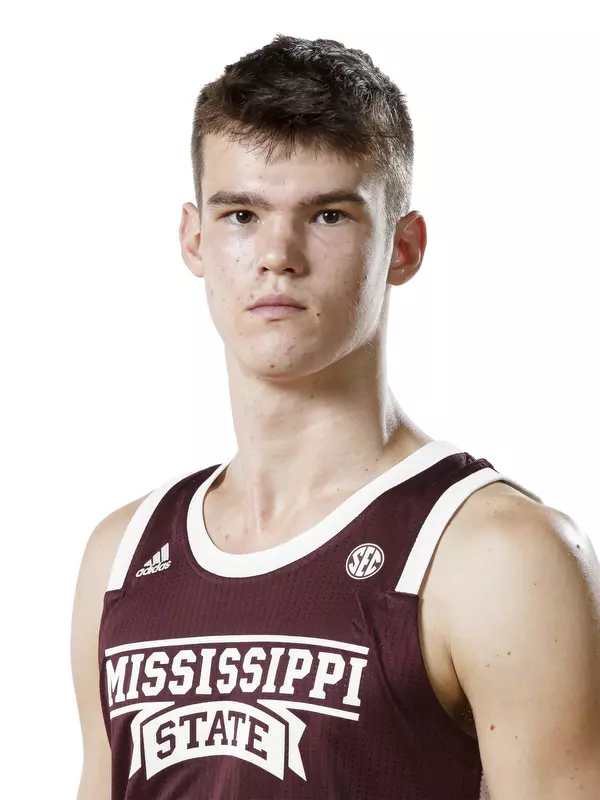 STARKVILLE, MS - October 10, 2019 - Mississippi State Forward Quinten Post (#32) headshot taken at the Humphrey Coliseum at Mississippi State University in Starkville, MS. Photo By Aaron Cornia