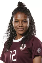 STARKVILLE, MS - July 12, 2019 - Mississippi State Defenseman Niejia Watkins (#12) headshot taken at Mississippi State University in Starkville, MS. Photo By Aaron Cornia