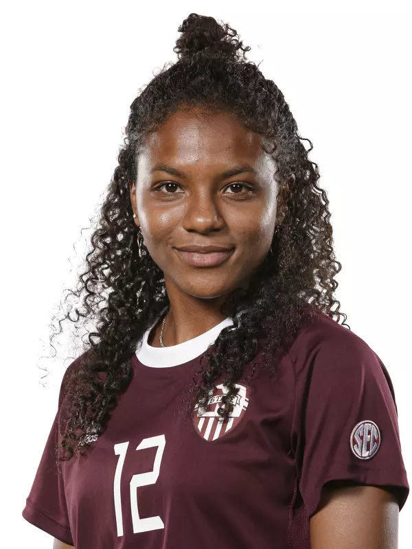STARKVILLE, MS - July 12, 2019 - Mississippi State Defenseman Niejia Watkins (#12) headshot taken at Mississippi State University in Starkville, MS. Photo By Aaron Cornia