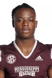 STARKVILLE, MS - May 31, 2022 - Mississippi State Wide Receiver Marquez Dortch headshot taken at the Leo Seal Jr. Football Complex at Mississippi State University in Starkville, MS. Photo By Austin Perryman