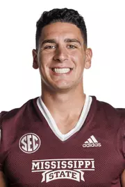 STARKVILLE, MS - May 31, 2022 - Mississippi State Punter George Georgopoulos headshot taken at the Leo Seal Jr. Football Complex at Mississippi State University in Starkville, MS. Photo By Austin Perryman