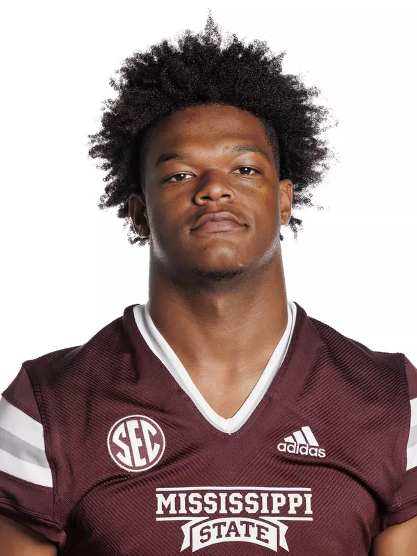 STARKVILLE, MS - May 31, 2022 - Mississippi State Linebacker Javae Gilmore headshot taken at the Leo Seal Jr. Football Complex at Mississippi State University in Starkville, MS. Photo By Austin Perryman