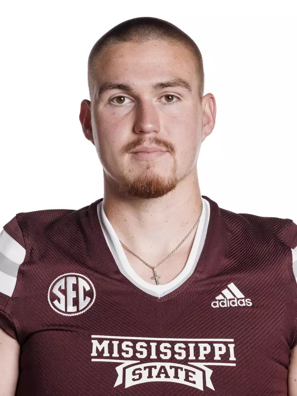 STARKVILLE, MS - May 31, 2022 - Mississippi State Long Snapper Manuel Hillman headshot taken at the Leo Seal Jr. Football Complex at Mississippi State University in Starkville, MS. Photo By Austin Perryman