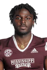 STARKVILLE, MS - May 31, 2022 - Mississippi State Wide Receiver Kaydin Pope headshot taken at the Leo Seal Jr. Football Complex at Mississippi State University in Starkville, MS. Photo By Austin Perryman