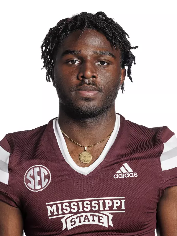 STARKVILLE, MS - May 31, 2022 - Mississippi State Wide Receiver Kaydin Pope headshot taken at the Leo Seal Jr. Football Complex at Mississippi State University in Starkville, MS. Photo By Austin Perryman