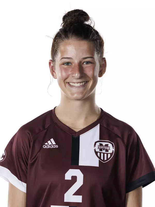 STARKVILLE, MS - July 20, 2022 - Mississippi State Defender Molly McDougal (#2) headshot taken during the 2022 Soccer Production Day at the Shira Complex at Mississippi State University in Starkville, MS. Photo By Austin Perryman