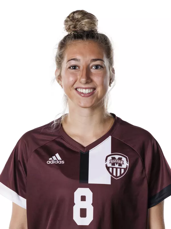 STARKVILLE, MS - July 20, 2022 - Mississippi State Midfielder Juliet Moore (#8) headshot taken during the 2022 Soccer Production Day at the Shira Complex at Mississippi State University in Starkville, MS. Photo By Austin Perryman
