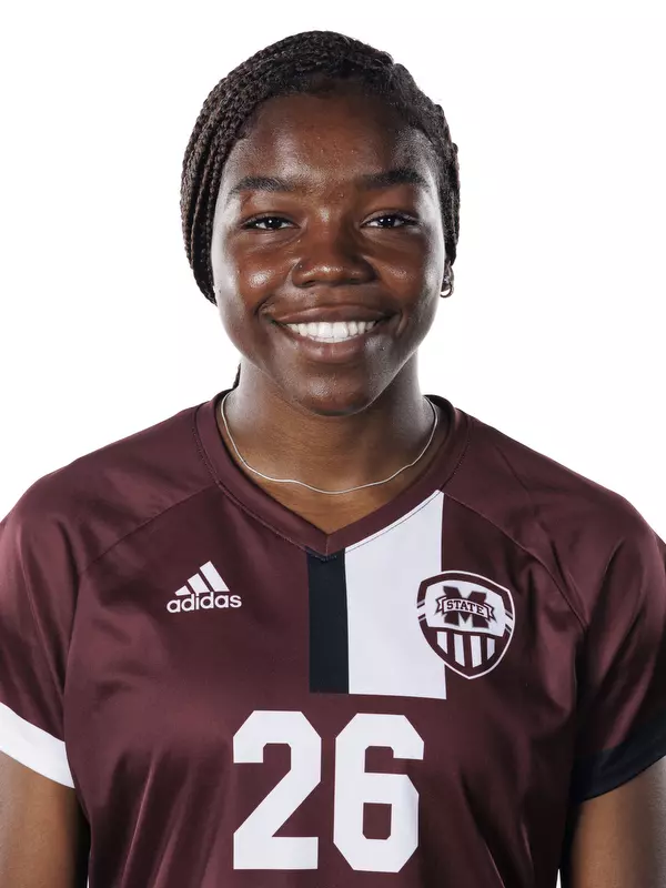 STARKVILLE, MS - July 20, 2022 - Mississippi State's Jojo Ngongo (#26) headshot taken during the 2022 Soccer Production Day at the Shira Complex at Mississippi State University in Starkville, MS. Photo By Austin Perryman