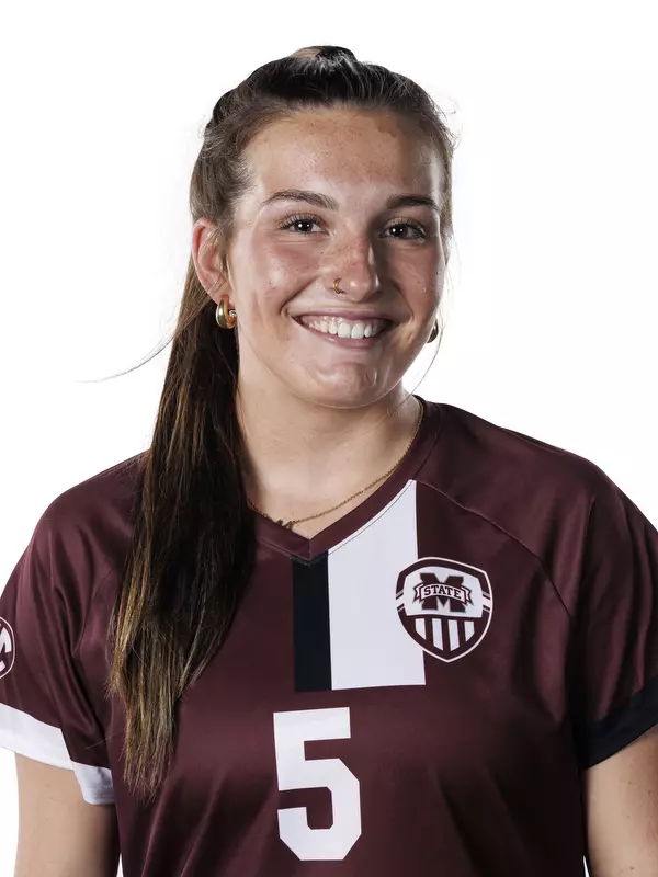 STARKVILLE, MS - July 20, 2022 - Mississippi State Midfielder Ally Perry (#5) headshot taken during the 2022 Soccer Production Day at the Shira Complex at Mississippi State University in Starkville, MS. Photo By Austin Perryman