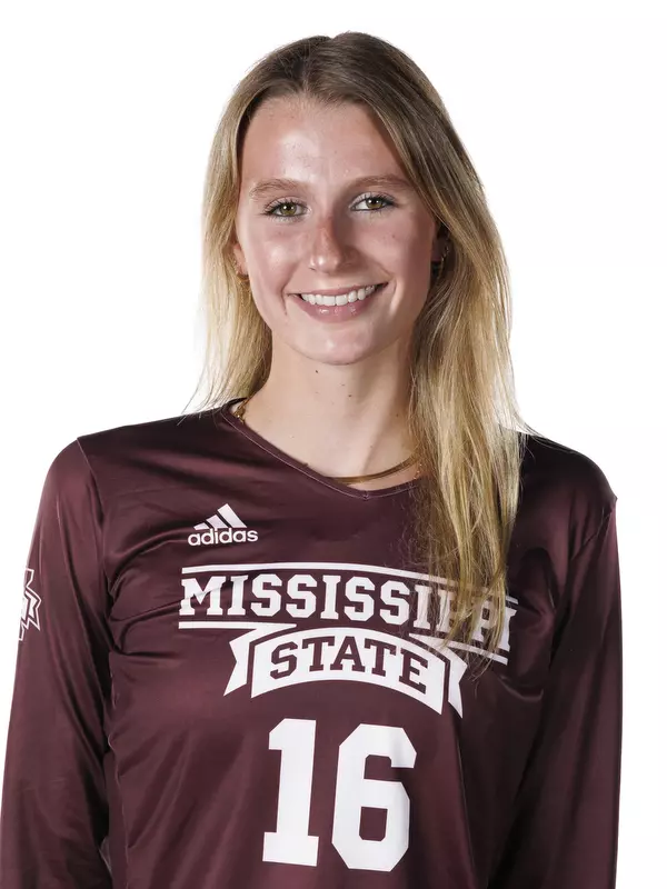 STARKVILLE, MS - July 24, 2022 - Mississippi State Outside Hitter Sophie Agee (#16) headshot taken during the 2022 Volleyball Production Day at the Shira Complex at Mississippi State University in Starkville, MS. Photo By Mike Mattina