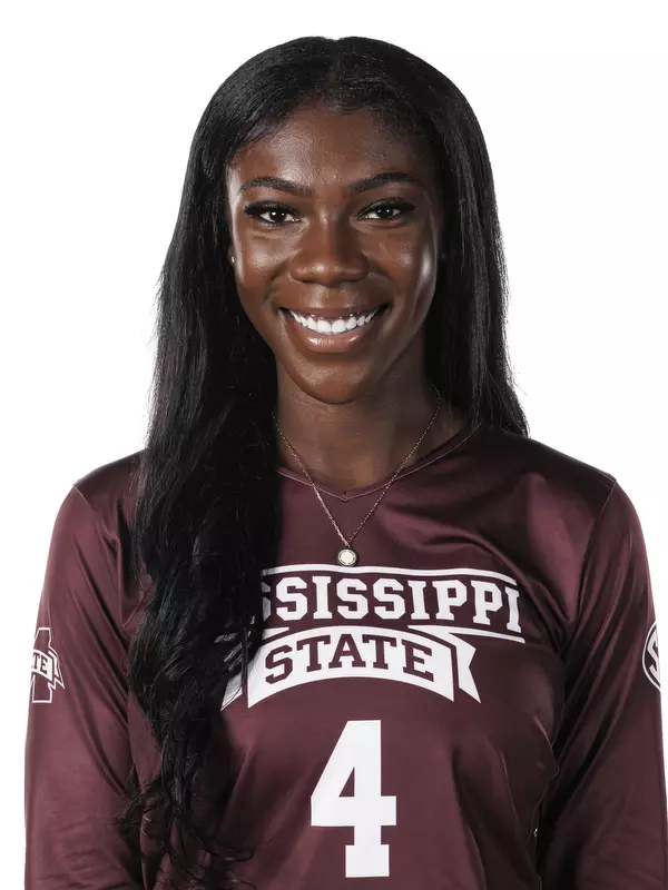 STARKVILLE, MS - July 24, 2022 - Mississippi State Outside Hitter Shania Cromartie (#4) headshot taken during the 2022 Volleyball Production Day at the Shira Complex at Mississippi State University in Starkville, MS. Photo By Mike Mattina