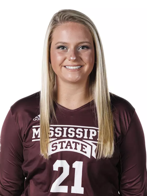 STARKVILLE, MS - July 24, 2022 - Mississippi State Setter/Defensive Specialist Katie Culumovic (#21) headshot taken during the 2022 Volleyball Production Day at the Shira Complex at Mississippi State University in Starkville, MS. Photo By Mike Mattina