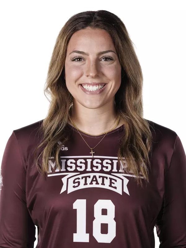 STARKVILLE, MS - July 24, 2022 - Mississippi State Outside Hitter/Right Setter Lauren Myrick (#18) headshot taken during the 2022 Volleyball Production Day at the Shira Complex at Mississippi State University in Starkville, MS. Photo By Mike Mattina