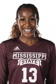 STARKVILLE, MS - July 24, 2022 - Mississippi State Middle Blocker Deja Robinson (#13) headshot taken during the 2022 Volleyball Production Day at the Shira Complex at Mississippi State University in Starkville, MS. Photo By Mike Mattina