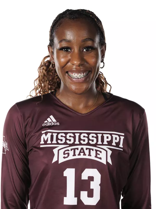 STARKVILLE, MS - July 24, 2022 - Mississippi State Middle Blocker Deja Robinson (#13) headshot taken during the 2022 Volleyball Production Day at the Shira Complex at Mississippi State University in Starkville, MS. Photo By Mike Mattina