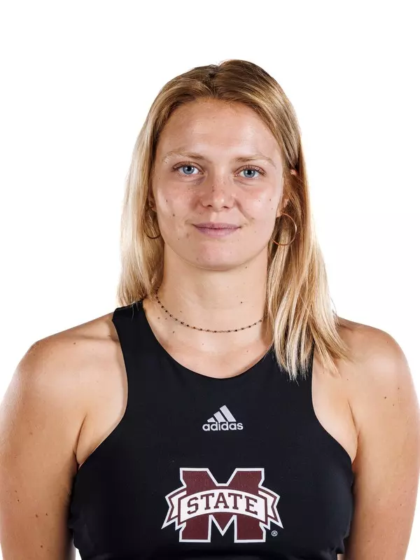 STARKVILLE, MS - January 19, 2023 - Mississippi State's Chloé Cirotte headshot during 2023 Women’s Tennis Production Day Makeups at the Holliman Athletic Center at Mississippi State University in Starkville, MS. Photo By Kevin Snyder