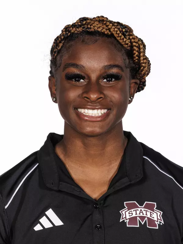 STARKVILLE, MS - October 26, 2023 - Mississippi State XXXX Michaela McCall headshot taken at the Holliman Athletic Center at Mississippi State University in Starkville, MS. Photo By Bailey Black
