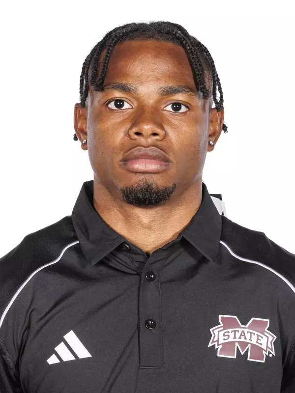 STARKVILLE, MS - October 26, 2023 - Mississippi State Sprinter Shamar Rose headshot taken at the Holliman Athletic Center at Mississippi State University in Starkville, MS. Photo By Bailey Black