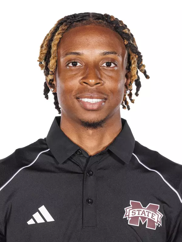 STARKVILLE, MS - October 26, 2023 - Mississippi State Sprinter Doval Simmonds headshot taken at the Holliman Athletic Center at Mississippi State University in Starkville, MS. Photo By Bailey Black
