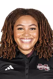 STARKVILLE, MS - October 26, 2023 - Mississippi State Thrower Jhordyn Stallworth headshot taken at the Holliman Athletic Center at Mississippi State University in Starkville, MS. Photo By Bailey Black
