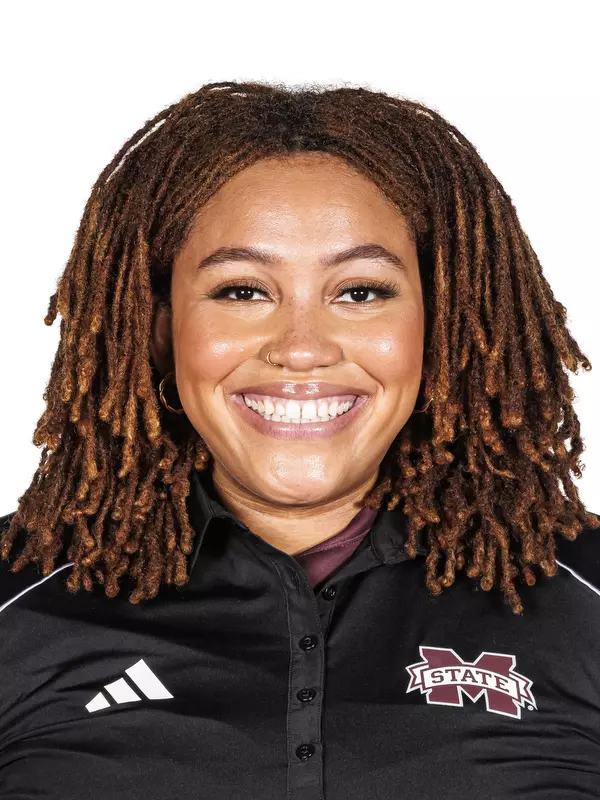 STARKVILLE, MS - October 26, 2023 - Mississippi State Thrower Jhordyn Stallworth headshot taken at the Holliman Athletic Center at Mississippi State University in Starkville, MS. Photo By Bailey Black