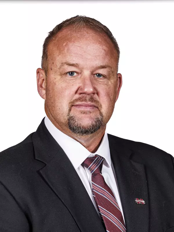 BIRMINGHAM, AL - October 16, 2024 - Mississippi State Associate AD / Men’s Basketball Doug Wagemester during men’s basketball headshots in the Shira Turf Room in Starkville Mississippi . Photo By Mike Mattina