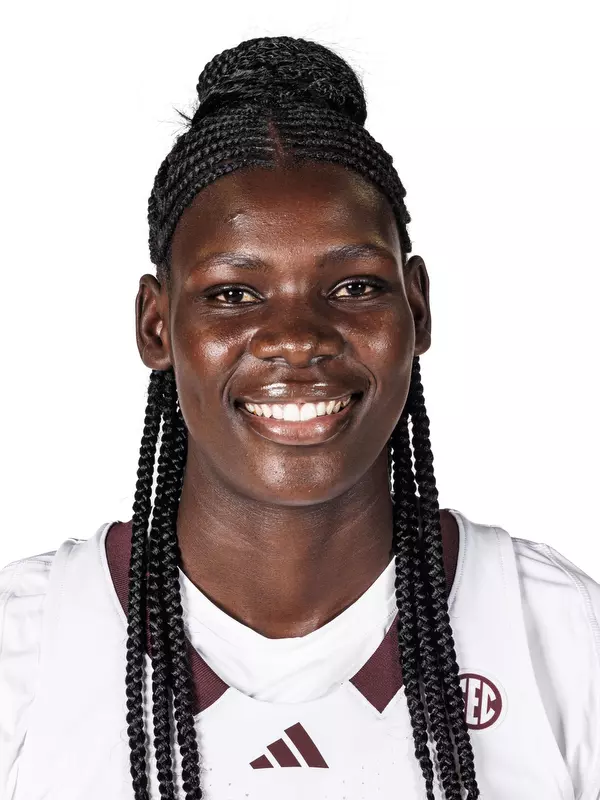 STARKVILLE, MS - October 02, 2024 - Mississippi State Center Madina Okot (#15) during the 2024-2025 Women’s Basketball Production Day at Humphrey Coliseum in Starkville, MS. Photo By Mike Mattina