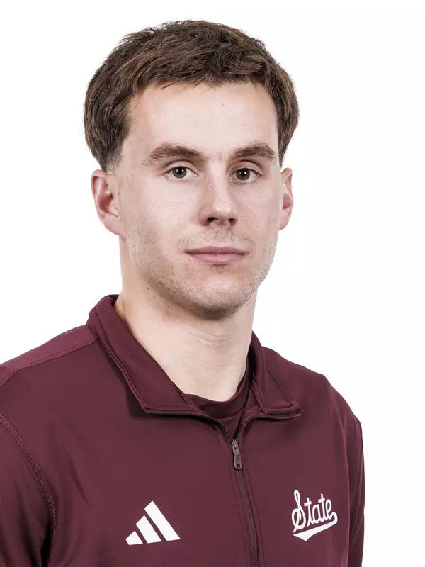 STARKVILLE, MS - February 20, 2024 - David Coblentz headshot at the Leo Seal Jr. Football Complex at Mississippi State University in Starkville, MS. Photo By Mike Mattina