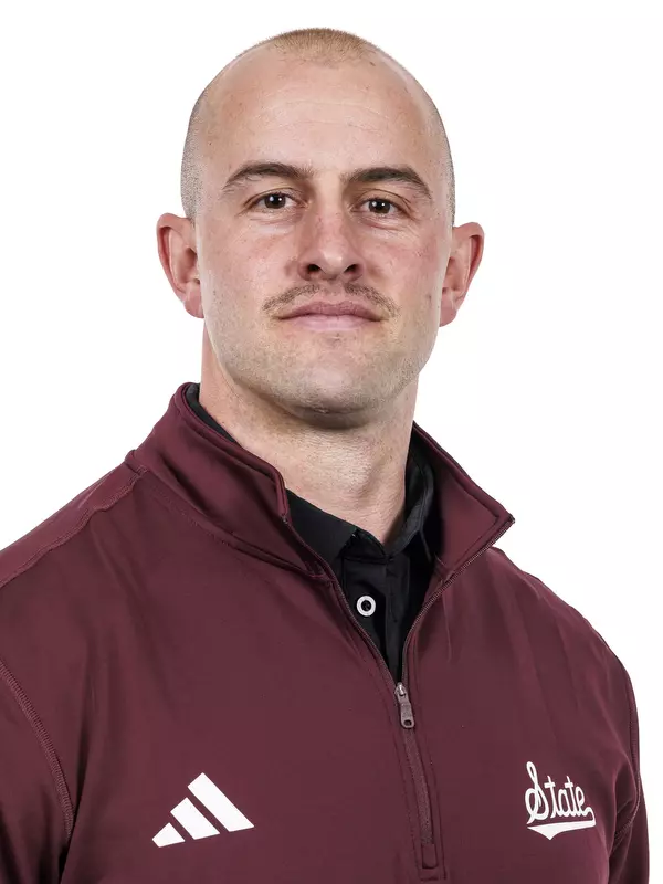 STARKVILLE, MS - February 20, 2024 - Mason Walters headshot at the Leo Seal Jr. Football Complex at Mississippi State University in Starkville, MS. Photo By Mike Mattina