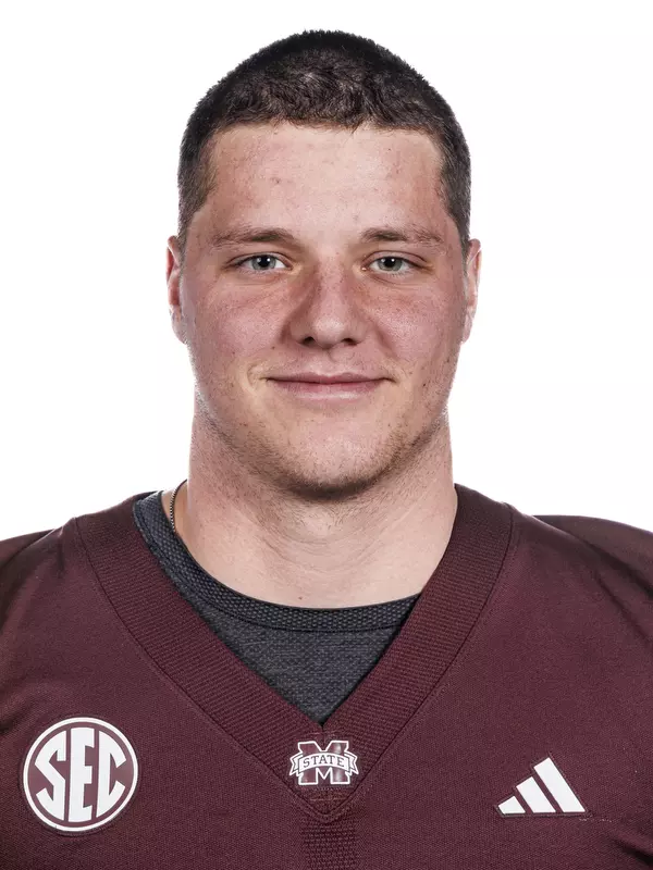 STARKVILLE, MS - January 15, 2024 - Mississippi State’s Stone Blanton during New Comer Headshots at the Leo Seal Jr. Football Complex at Mississippi State University in Starkville, MS. Photo By Mike Mattina