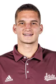 STARKVILLE, MS - August 26, 2024 - Mississippi State's Petar Jovanovic during 2024-2025 Men’s Tennis Production Day at the Rula Tennis Pavilion in Starkville, MS. Photo By Mike Mattina