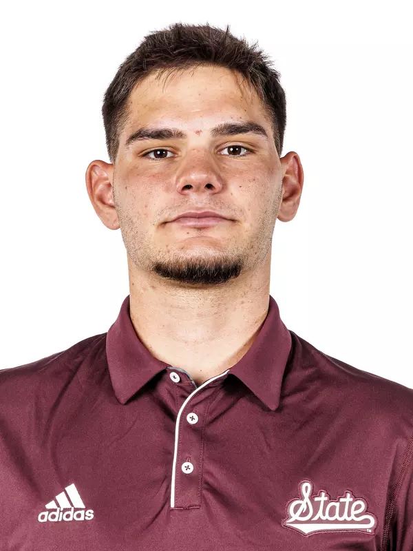 STARKVILLE, MS - August 26, 2024 -Mississippi State's Dusan Milanovici during 2024-2025 Men’s Tennis Production Day at the Rula Tennis Pavilion in Starkville, MS. Photo By Mike Mattina