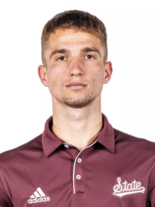 STARKVILLE, MS - August 26, 2024 -Mississippi State's Radomir Tomic during 2024-2025 Men’s Tennis Production Day at the Rula Tennis Pavilion in Starkville, MS. Photo By Mike Mattina