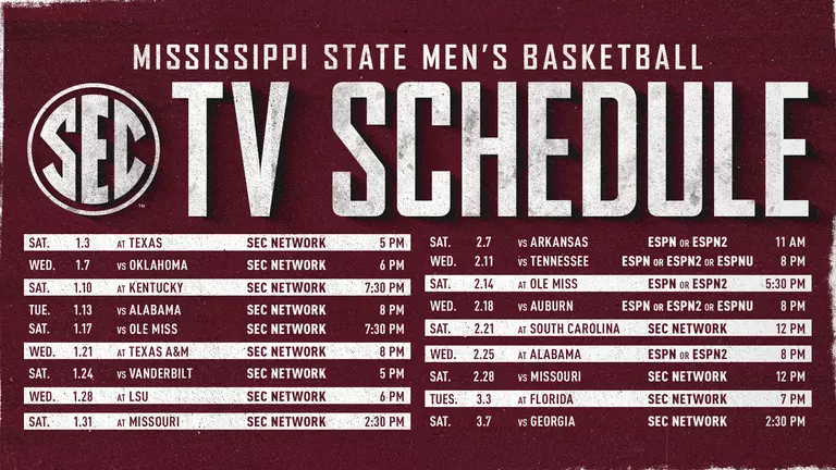 SEC Announces Men's Basketball TV Times