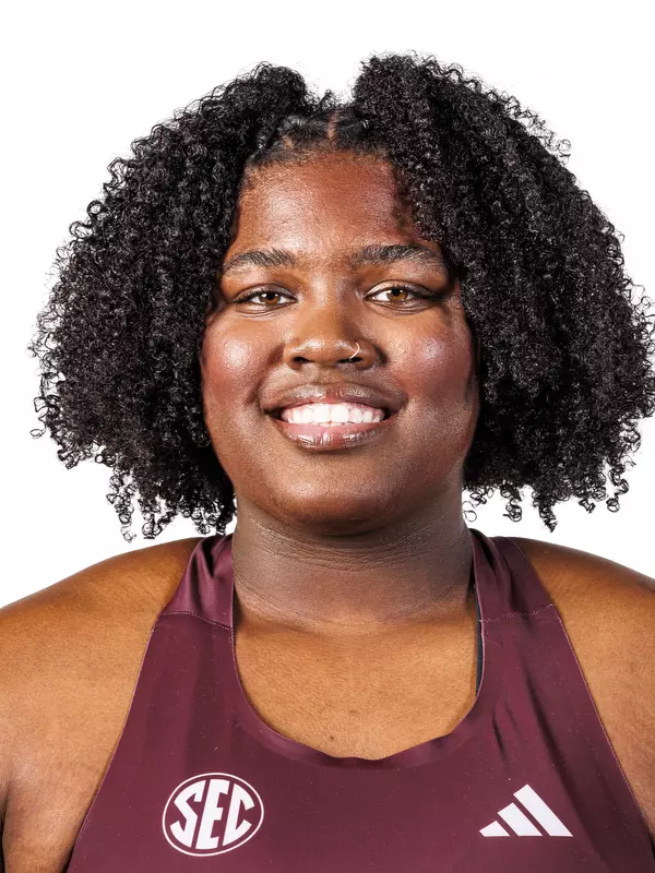 STARKVILLE, MS - October 29, 2025 - Mississippi State Thrower Jewel Giles during 2025-2026 Track & Field Production Day at the Holliman Athletic Center at Mississippi State University in Starkville, MS. Photo By Mike Mattina