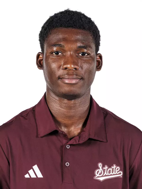 STARKVILLE, MS - August 19, 2025 - Emmanuel Badego headshot taken at the Holliman Athletic Center at Mississippi State University in Starkville, MS. Photo By Mike Mattina