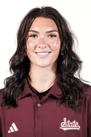 STARKVILLE, MS - August 19, 2025 - Mississippi State Thrower Kaylee Clark headshot taken at the Holliman Athletic Center at Mississippi State University in Starkville, MS. Photo By Mike Mattina