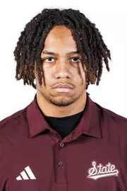 STARKVILLE, MS - August 19, 2025 - Kai Evans headshot taken at the Holliman Athletic Center at Mississippi State University in Starkville, MS. Photo By Mike Mattina