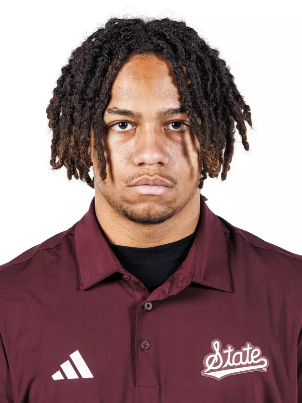 STARKVILLE, MS - August 19, 2025 - Kai Evans headshot taken at the Holliman Athletic Center at Mississippi State University in Starkville, MS. Photo By Mike Mattina