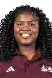 STARKVILLE, MS - August 19, 2025 - Mississippi State Thrower Jewel Giles headshot taken at the Holliman Athletic Center at Mississippi State University in Starkville, MS. Photo By Mike Mattina