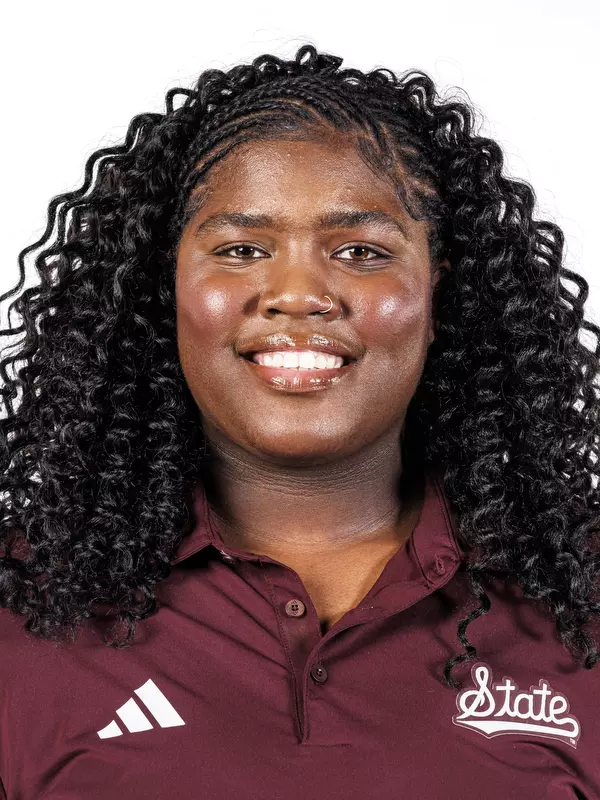 STARKVILLE, MS - August 19, 2025 - Mississippi State Thrower Jewel Giles headshot taken at the Holliman Athletic Center at Mississippi State University in Starkville, MS. Photo By Mike Mattina
